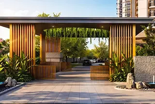 Grand Entrance Plaza at Hero Leafsong Retreat